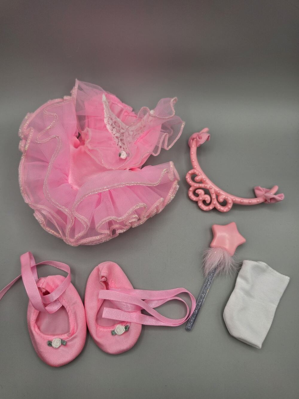 Vintage Cabbage Patch Kids Princess Ballerina Doll Outfit Pink Tutu Tiara Wand